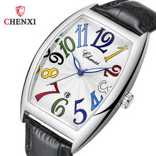 CHENXI Mens Watches Top Brand Luxury Fashion Personality Tonneau Large Dial Digital Watch Men Leather Waterproof Men's Watches 2024 - buy cheap