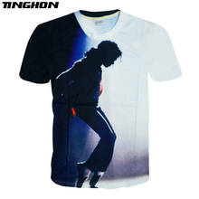 Новые модные футболки с 3D принтом Майклом Джексоном, повседневные футболки с коротким рукавом и круглым вырезом, женские и мужские хип-хоп топы XS 5XL 6XL 7XL 2024 - купить недорого