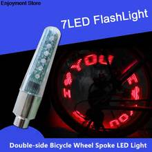 Luz LED para rueda de bicicleta, lámpara de luz LED para rueda de ciclo, válvula de rueda, 7 luces de Flash con palabras brillantes, accesorios de luz para ciclismo, 1 unidad 2024 - compra barato