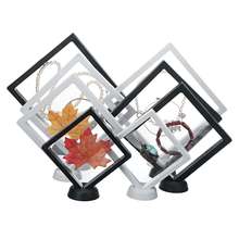 Caja de plástico ABS para exhibición de Joyas, marco de almacenamiento moderno para álbumes cuadrados en 3D, con soporte para monedas, para boda, color blanco y negro 2024 - compra barato
