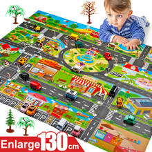 Traffic Highway Map Play Mat City Scene Building Construction Tapete Infantil Polyster Paper Educational Cognition Learn Outdoor 2024 - buy cheap