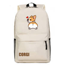 Lindo Corgi mujeres mochila Casual viaje bolso de hombro grande para adolescentes estudiante escuela bolso mujeres Nylon mochilas escolares 2024 - compra barato