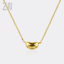 ZN-collar de cadena con forma de frijol para mujer, joyería minimalista, geométrica, el mejor regalo 2024 - compra barato