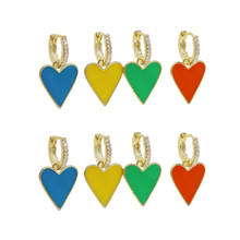 high quality fashion women jewelry rainbow candy colorful enamel heart charm earring 2024 - buy cheap