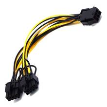 10/20/30 pces cabo de alimentação 6 pinos pci express para 2 x pcie 8 (6 + 2) pinos placa de vídeo placa de vídeo gráfica pci-e gpu vga splitter 2024 - compre barato