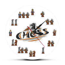 Chess Cartoon Figures Kid Room Decorative Board Game Wall Clock Chess Game Pieces Quartz Silent Wall Watch Gift for Chess Player 2024 - buy cheap