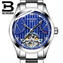 BINGER-Reloj de pulsera para hombre, de marca de lujo, mecánico, automático, esqueleto, resistente al agua, 2019 2024 - compra barato