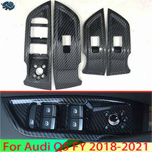 For Audi Q5 FY 2018-2021 Decorate Accessories Carbon Fiber Style Door Window Armrest Cover Switch Panel Trim Molding Garnish 2024 - buy cheap
