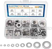 684/360Pcs Flat Washer Set Stainless Steel M2 M2.5 M3 M4 M5 M6 M8 M10 Ring Gaskets Kit Plain Washers Metal Washer Assortment Kit 2024 - buy cheap