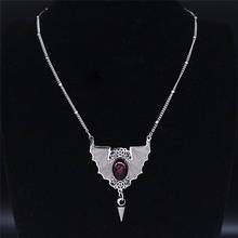 2021 Fashion Gothic Vampire Bat Stainless Steel Neckless for Women Silver Color Necklaces Jewelry Necklace Chain N4031S02 2024 - buy cheap