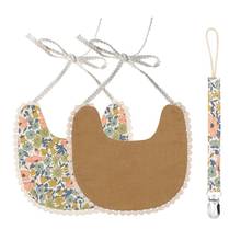 Baby Pacifier Clip Chain Baby Cotton Linen Bib Set Perfect Newborn Shower Gift 2024 - buy cheap