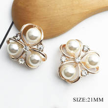 2020 New 10Pcs / Lot 21MM alloy Flower Sewing Pearl Decoration Buckle DIY Craft Metal Clothing Embellishment Accessories 2024 - buy cheap