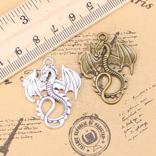 40pcs Charms dragon loong 34x26mm Antique Pendants,Vintage Tibetan Silver Jewelry,DIY for bracelet necklace 2024 - compre barato