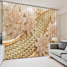 Cortinas con perlas de lujo opacas 3D, cortina para ventana, sala de estar, dormitorio, tamaño personalizado, funda de cojín 2024 - compra barato