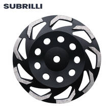 SUBRILLI 1 шт. 7 дюймов 180 мм Алмазный стакан шлифовальный круг высокое качество бетонный пол шлифовальный диск с 5/8-11 M14 для угловой шлифовальной машины 2024 - купить недорого