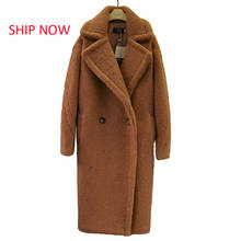 2021new teddy coat faux fur long coat women lamb fur coat thick coat oversized outwears 2024 - buy cheap