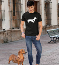 Мужская футболка с принтом таксы и собаки, уличная одежда с принтом собаки, Tumblr, повседневные футболки с короткими рукавами и графическим принтом, Топы Harajuku, эстетическая одежда, Camisetas 2024 - купить недорого