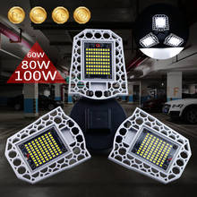 220V LED Garage Lamp LED Lights Sensor Light Bulb 60W 80W 100W Deformable Industrial Workshop Lamp Folding Warehouse Lighting 2024 - buy cheap