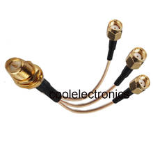 RP-SMA Female Pin to 3 RP-SMA Male Connector RF RG316 Pigtail Y Extension Cable 10/15/20/30/50cm /1m 2024 - buy cheap