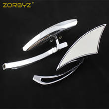 ZORBYZ-Espejo triangular cromado para motocicleta, retrovisores laterales personalizados, aptos para Honda, Yamaha, Suzuki, Kawasaki 2024 - compra barato