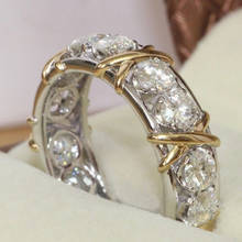 Женское Обручальное кольцо с перекрестной волной, обручальное кольцо из стерлингового серебра 925 пробы с полыми X-образными бесконечными кольцами для женщин, Подарочная бижутерия 2024 - купить недорого
