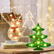 Novo diy led pintura diamante luz da noite árvore de natal boneco de neve ponto cruz bordado forma especial casamento cabeceira decoração 2024 - compre barato