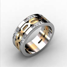 CC Men Ring For Women Punk Style Cubic Zirconia Yellow Gold Color Ring Bridegroom Wedding Fashion Jewelry Drop Shipping CC2421 2024 - buy cheap
