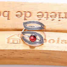 ZHJIASHUN Royal Natural Gemstone Garnet Rings For Women 100% 925 Sterling Silver Ruby Eye Ring Silver Vintage Jewelry 2024 - buy cheap