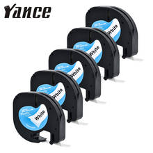 Yance 5Pcs/lot 91201 Compatible Dymo Letratag Tape Plastic label tape 12mm black on white for Dymo label printer LT-100H LT-100T 2024 - buy cheap