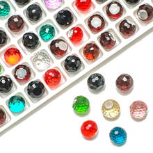 Cuentas redondas de cristal facetado, rojo, sin agujero, 6/8/10/12mm, cuentas de cristal planas para la fabricación de joyas, dijes, accesorios para collar 2024 - compra barato