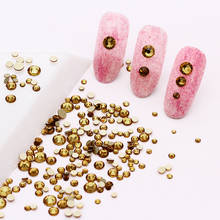 Diamantes de imitación en forma redonda oro rosa, 1440 Uds., bolsas de cristales para decoraciones de piedras 2024 - compra barato
