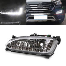 Car LED DRL Daytime Running Light Front Fog Lamp Left side For Hyundai Santa Fe IX45 2013 2014 2015 2024 - buy cheap