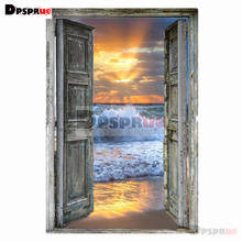 Dpsprue 5D completo DIY cuadrado/taladro redondo diamante pintura "paisaje de la puerta del mar" bordado de diamantes punto de cruz decoración 3D regalo DF06 2024 - compra barato