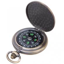Mini Brújula de bolsillo Vintage portátil, reloj de bolsillo de aleación de Zinc, brújula de navegación al aire libre, herramienta multifuncional para acampar y senderismo 2024 - compra barato