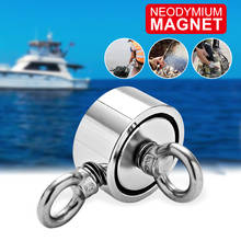 Max 1700LBS Double Sided Powerful Neodymium Magnet Big Magnetic Strong Salvage River Fishing Magnets Ring Hook Permanent 2024 - купить недорого