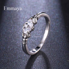 Emmaya-Anillo de circonia cúbica con forma de corazón para mujer, sortija, Zirconia, circonita, zirconita, estilo romántico, Adorable, regalo de aniversario 2024 - compra barato