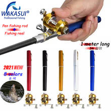 2021 Pencil Telescopic Mini Carp Fishing Rod Pole Pen Shape Folded Fishing Rod+With Reel Wheel For Outdoor River Lake Recreation 2024 - buy cheap