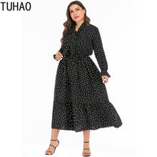 TUHAO 6XL 5XL 4XL 3XL Oversized Mother Mom Long Dresses Dot Print Elegant Long Sleeve Spring Women Dresses Casual Chiffon Dress 2024 - buy cheap