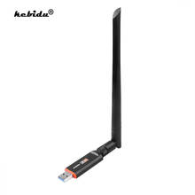 Kebidu-placa de rede, banda dupla, 1200mbps, usb 2.4, sem fio, wi-fi, adaptador com antena 802.11ac para laptop e desktop 2024 - compre barato