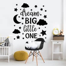 Dream big little one wall decal Quote baby room decor cloud and star Wall Sticker nursery boy Room decor dream big decal B050 2024 - buy cheap