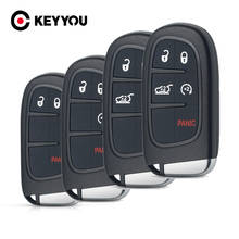 KEYYOU-carcasa para llave de coche, reemplazo de 3/4/5 botones para Jeep Cherokee, DODGE RAM, Durango, Chrysler, Fob para RAM 1500, 2500, 3500, 10X 2024 - compra barato