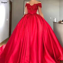 Abendkleider-vestido de noche rojo con hombros descubiertos, vestido de fiesta largo con Apliques de encaje, corsé de satén con cuentas, talla grande, 2021 2024 - compra barato