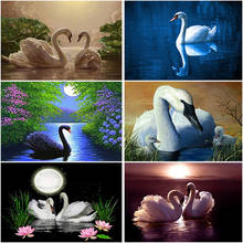 DIY 5D Diamond Painting Swan Landscape Full Round Diamond Embroidery Animal Mosaic Rhinestones Cross Stitch Picture Home Decor 2024 - buy cheap