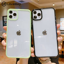 Lovebay прозрачный силиконовый ударопрочный чехол для телефона iPhone 11 Pro X XR XS Max 8 7 Plus SE 2020 твердый жесткий чехол для ПК карамельного цвета 2024 - купить недорого
