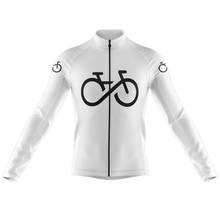 Новая белая мужская веломайка с длинным рукавом, велосипедная одежда, Джерси, Зимняя флисовая и тонкая одежда для велоспорта, одежда для горных велосипедов 2024 - купить недорого