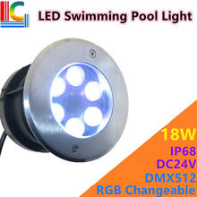Luz LED subacuática de 6W, 12V, 24V de CC, DMX512, RGB, 7 colores, IP68, luces impermeables para piscinas y lámparas LED para el suelo 2024 - compra barato