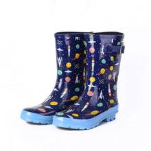 New Rain Boots Kids Girl Cute cartoon Printed Children's Rubber Boots  Waterproof Baby Water Shoes 2024 - buy cheap