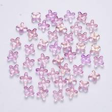 100Pcs Transparent Spray Painted Glass Beads Clover Flower Loose Beads Spacers Rainbow Color For DIY Jewelry Making Accessories 2024 - buy cheap