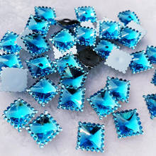 Strass de cristal acrílico 12mm com parte traseira lisa quadrado pedras preciosas para roupas vestido artesanato 80 peças-a54 2024 - compre barato
