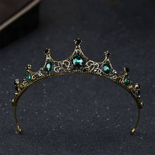 Hot Sale Vintage Baroque Style Green Crystal Tiaras and Crowns Headwear Noiva Bridal Bride Wedding Party Hair Jewelry Diadem 2024 - buy cheap